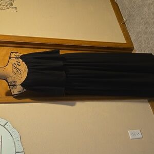 Dani Collection Elegant Layered Black Maxi Dress Size S